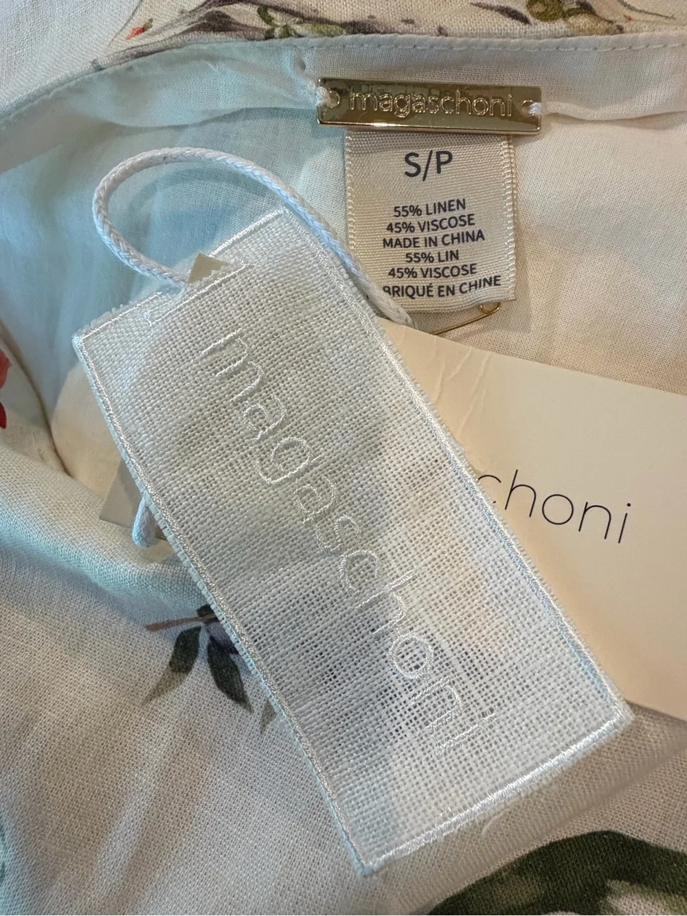 Magaschoni Sardine Linen Mini Dress S NWT - Picture 9 of 10